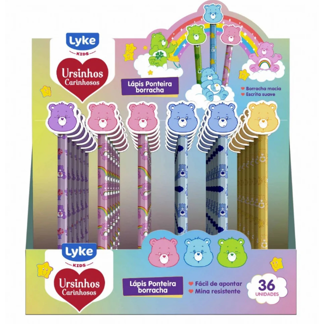 Lápis de grafite com borracha decorada no topo : Ursinhos Carinhosos em Oferta na Shopee