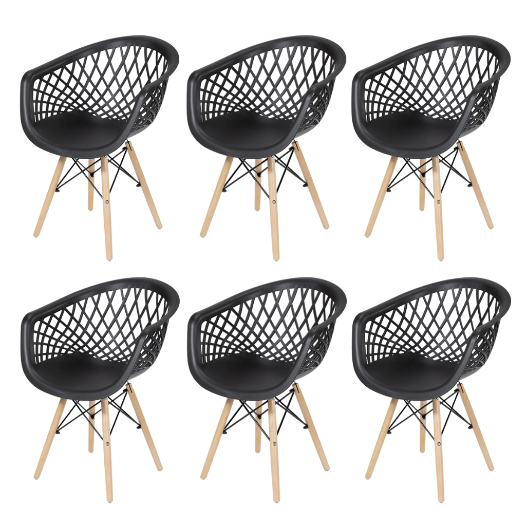 Conjunto com 6 Cadeiras Web DSW - Cores Diversas em Oferta na Shopee