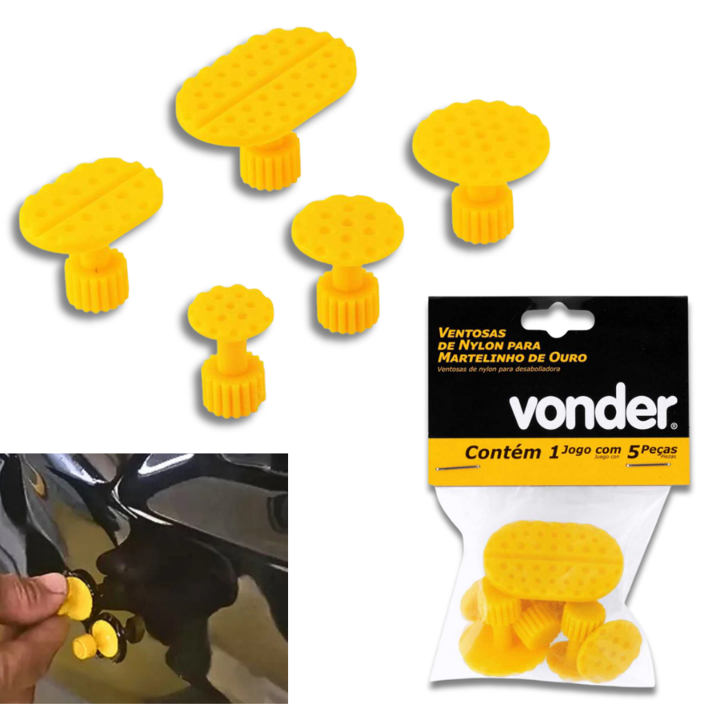 Kit 5 Ventosas Martelinho De Ouro Ventosa Martelinho Nylon