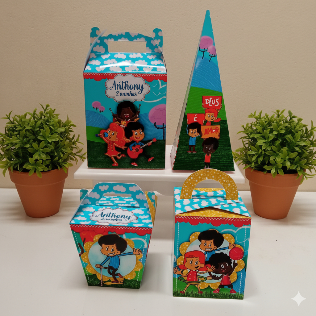 Kit lembrancinha de festa caixinhas personalizada 3 palavrinhas, Kit festa, decoração todos os temas
