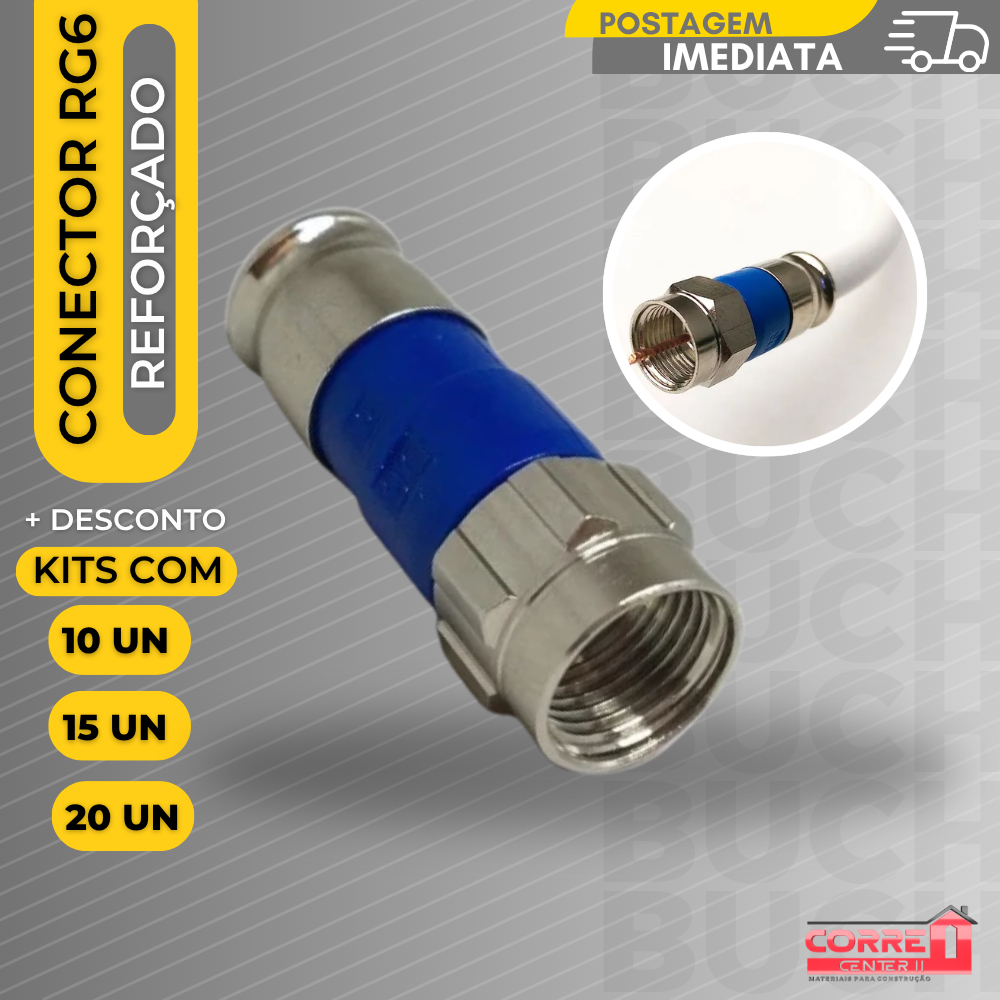 Kit Conectores Rg6 Pressão Reforçado