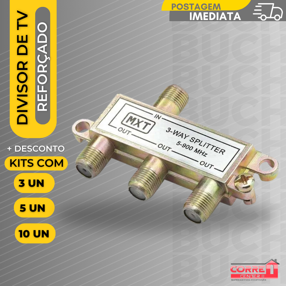 Divisor De Antena Universal Uhf Vhf Digital A Cabo Reforçado
