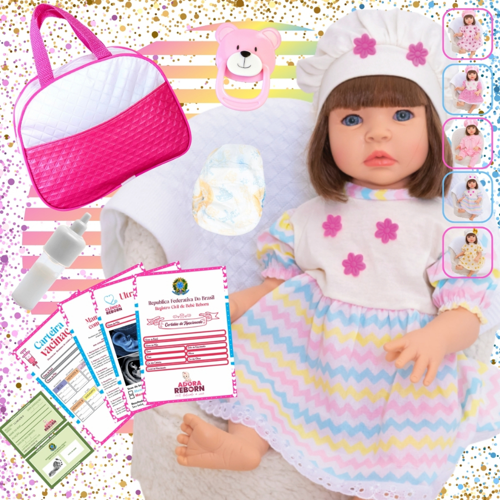 Bebê Reborn Boneca Realista Em Silicone Bolsa Maternidade Pode Dar Banho