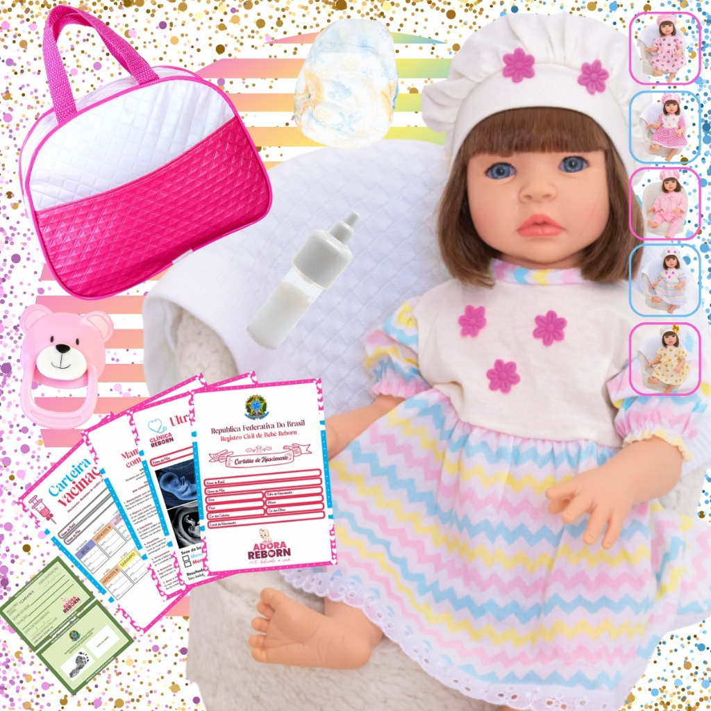 Bebê Reborn Boneca Realista Em Silicone Bolsa Maternidade Pode Dar Banho
