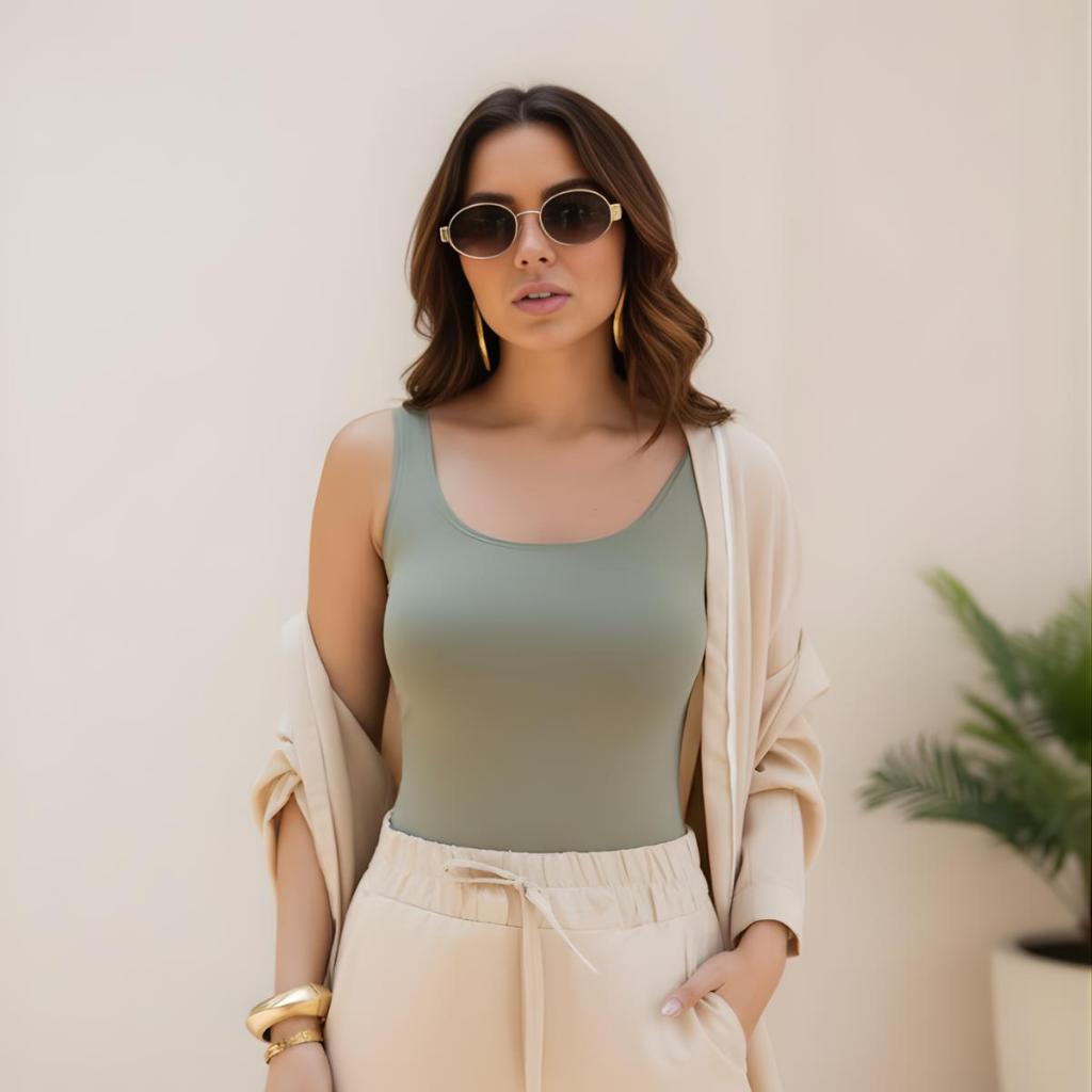 Blusa Regata de Alcinha Feminina em Poliamida | Blusinha Básica Confortável Modela o Corpo Verão