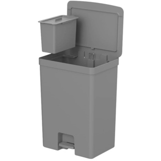 Lixeira Para Cozinha Com Compartimento Para Recicláveis 46l + 4l Com Pedal Cinza Chumbo OU em Oferta na Shopee