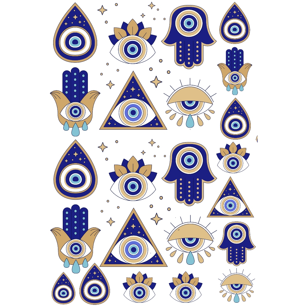 Decalque Porcelana Forno Caseiro Baixa Temp - Olho Grego 1