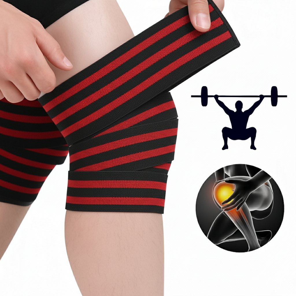 Par Faixa de Joelho Elastica Para Agachamento Joelheira Musculação Faixa De Compressão Multiuso