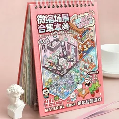 Caderno Adesivos 3d com 20 Cenários para Montar e Decorar.