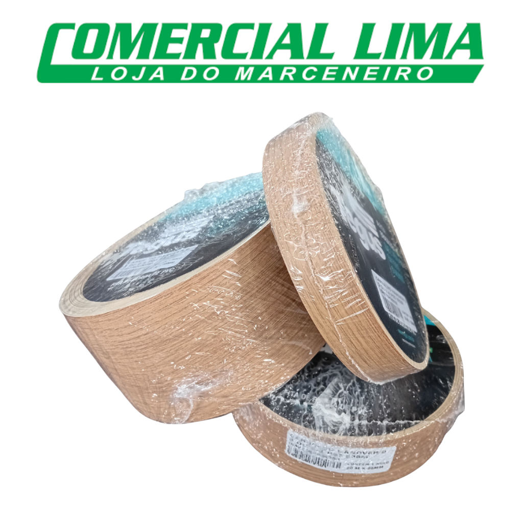 Fita de Borda Carvalho Hanover 22 35 64 mm ( 20M )  para MDF Acabamento Móveis Planejado Cozinha PVC