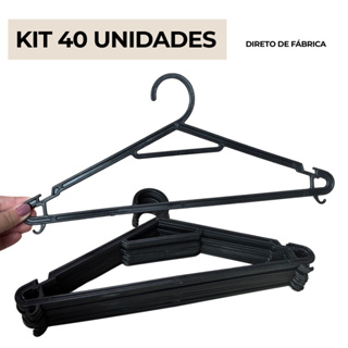 Kit 40 Cabides Adulto Organizador de Roupas Preço de Fábrica  -  ESTRELA G007 em Oferta na Shopee