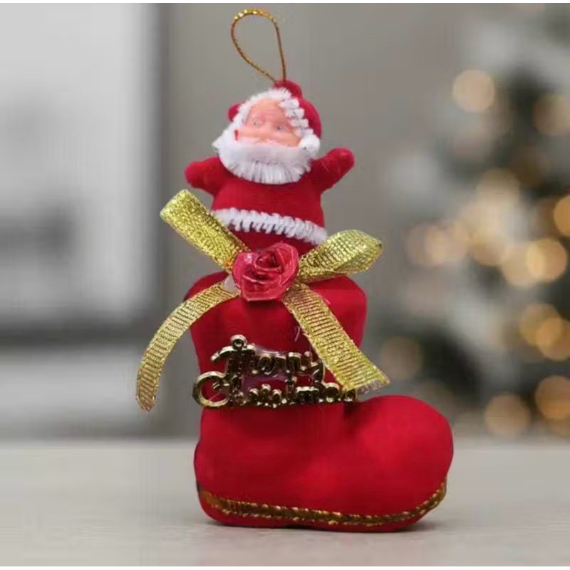 ENFEITE BOTINHA NATALINA | TAM.: 10x9CM | DECORAÇÃO ÁRVORE DE NATAL | PAPAI NOEL | ANO NOVO | NATALINA | NATALINO