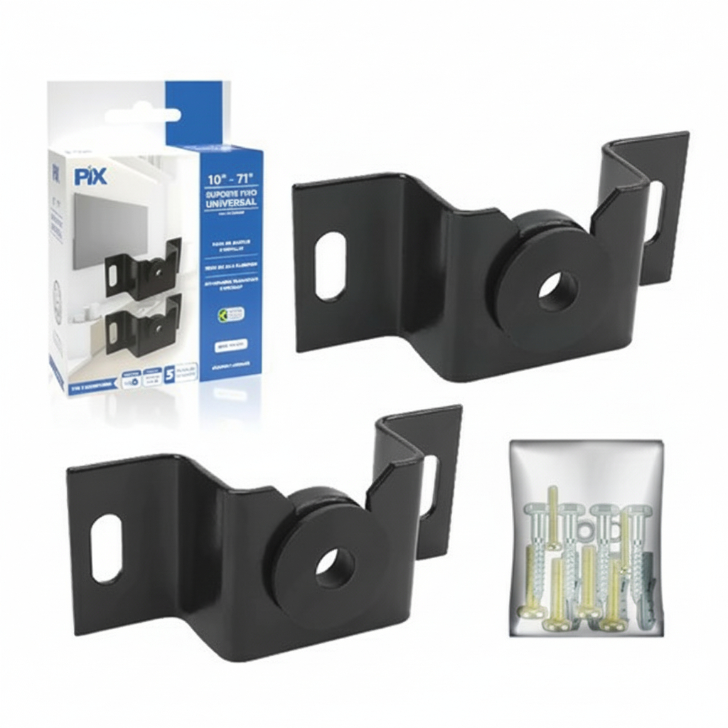 Suporte Tv 10 - 71 Polegadas Com Parafuso Compacto Universal Fixo Painel 80KG - PX-01C - PIX