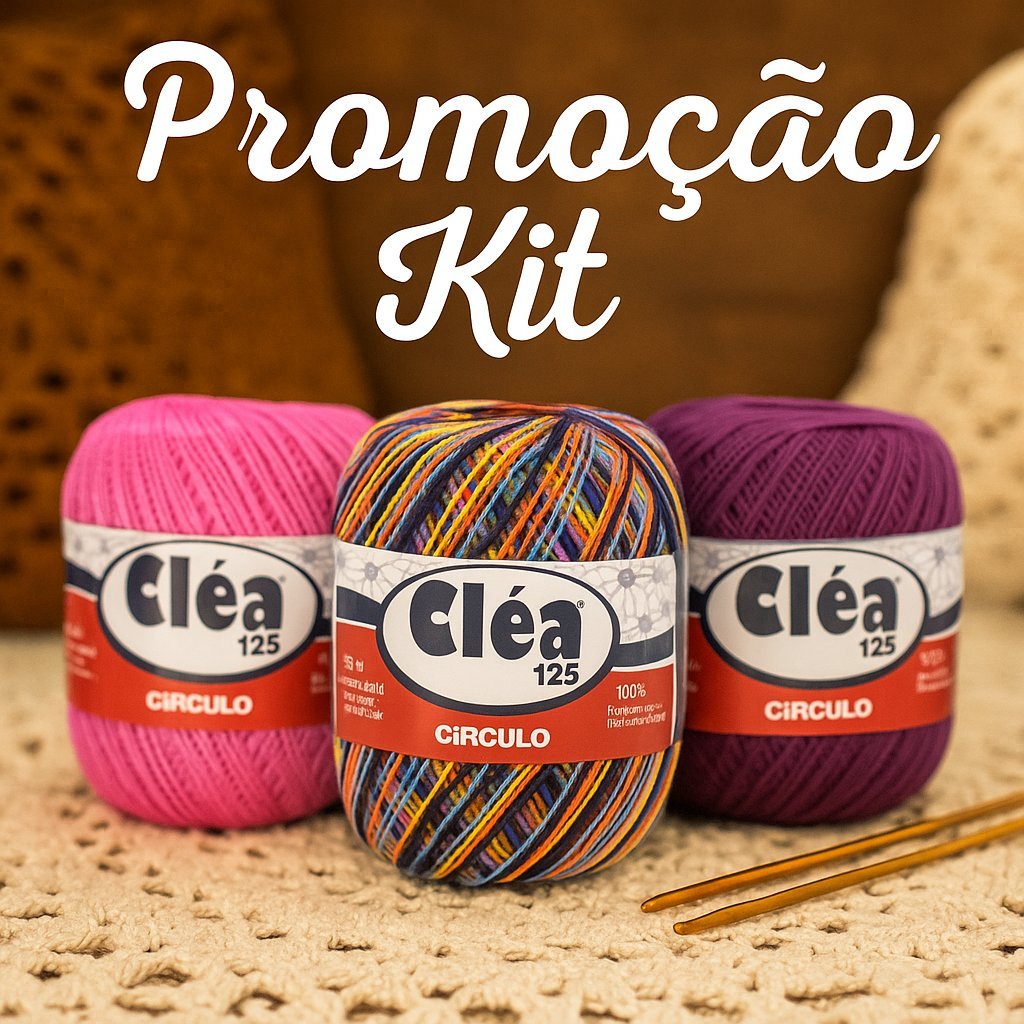 Kit Linha Cléa 125 Círculo Fios 100% Algodão Para Crochê e Bordado • Cores Sortidas • Artesanato em Oferta na Shopee