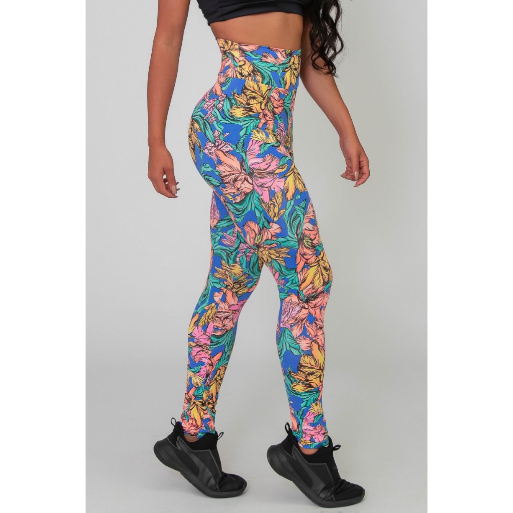 Kit 3 Calça Legging cós alto estampadas variadas academia caminhada fitness tamanho P