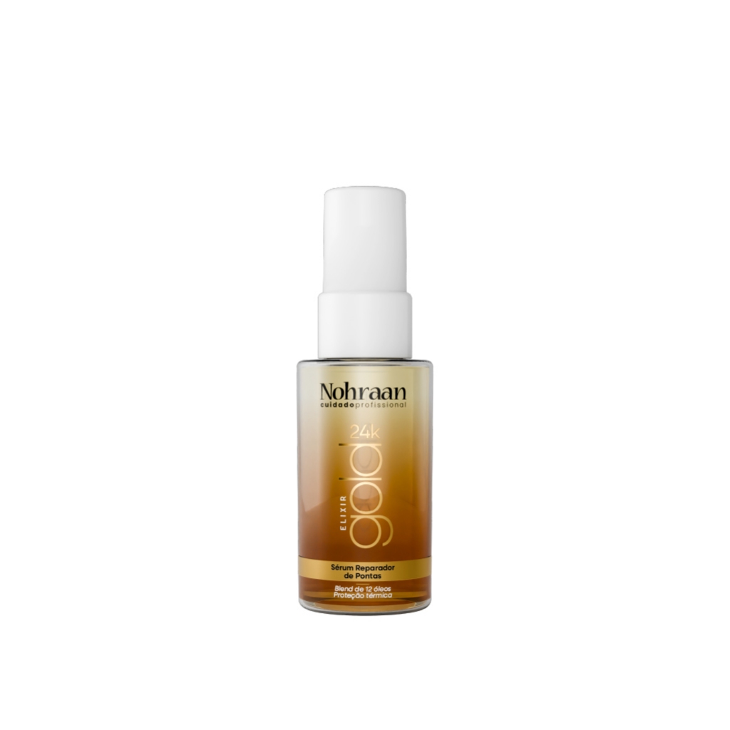 Elixir Gold 24K Sérum Reparador Óleo Nutrição Brilho Ouro Argan Proteção Térmica Frizz