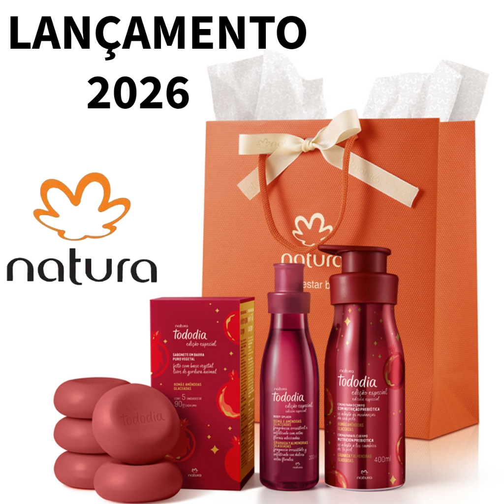 Kit Presente Tododia Romã e Amêndoas Glaceadas Natura ORIGINAL E LACRADO em Oferta na Shopee