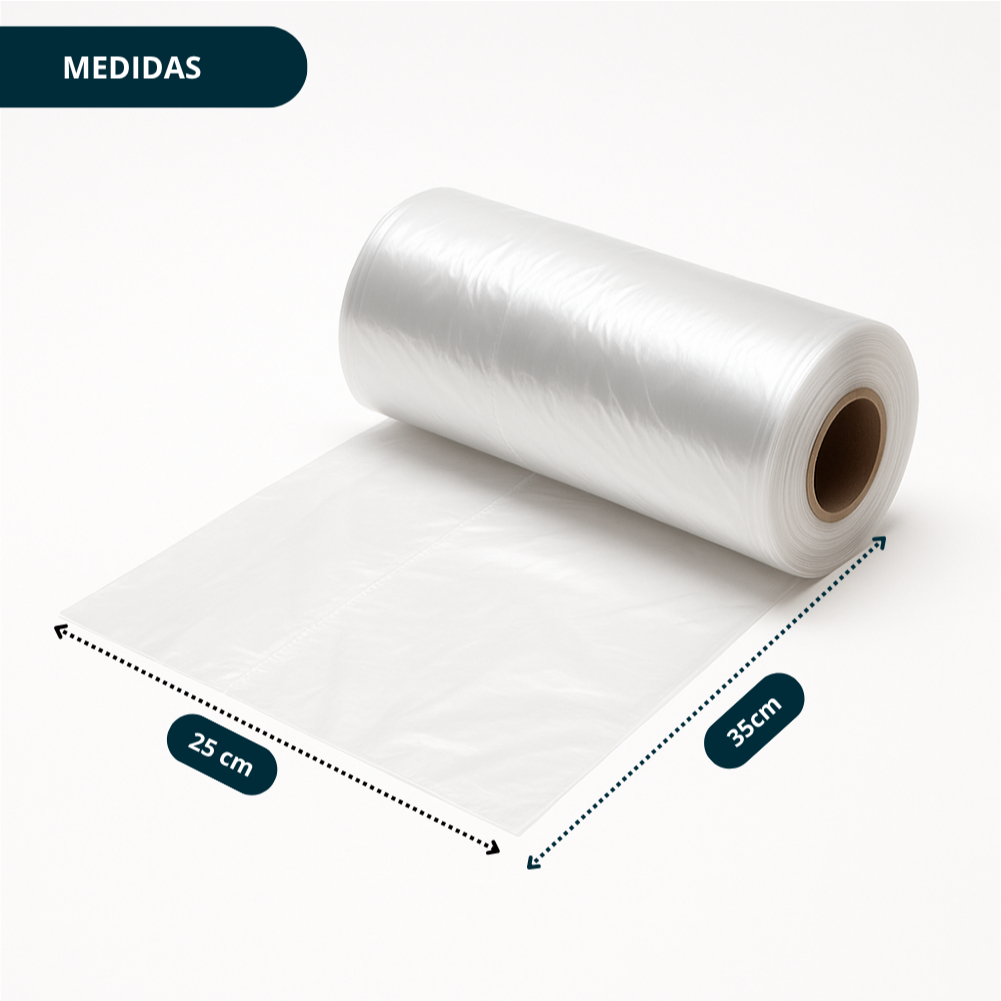 Rolo plástico Bobina Picotada Saco Transparente Supermercado 100 sacos — imagem 2 de 2