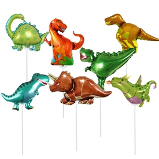 Balão Metalizado Dinossauro 30cm Com Vareta Festa Dinossauro em Oferta na Shopee