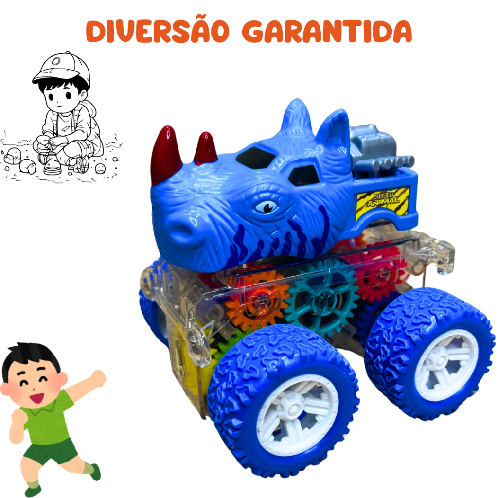 Kit 4 Carrinho Monster Fricção Rotating Stunt carro 4x4 Giro 360º Miniatura com luz de led