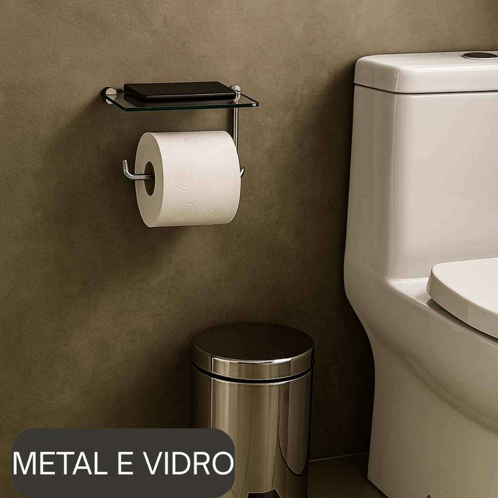 Suporte para papel higiênico porta celular. Papeleira Porta Papel Higiênico Com Porta Celular Luxo