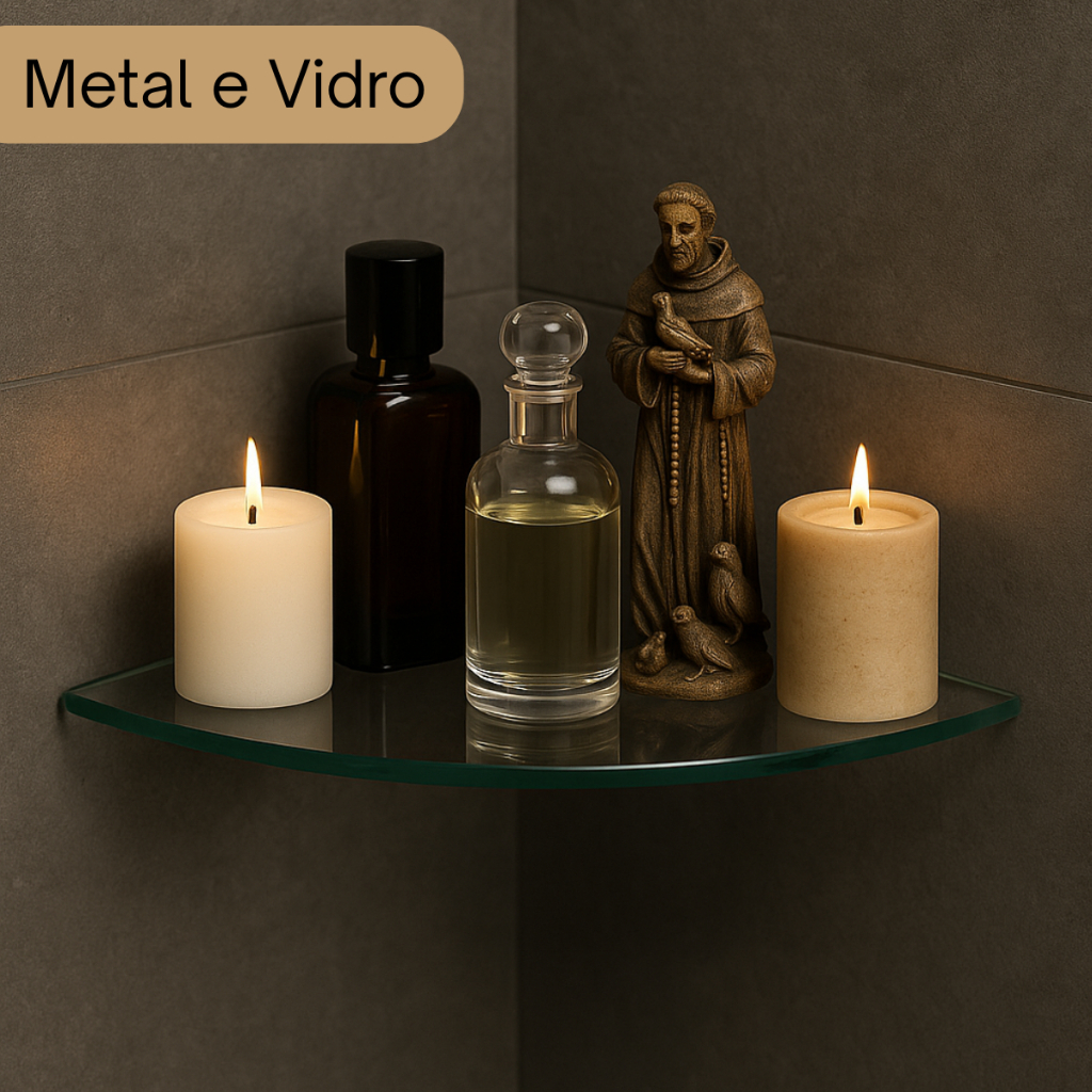 Prateleira de Vidro Canto 20x20cm para Banheiro - Design Incolor e Elegante