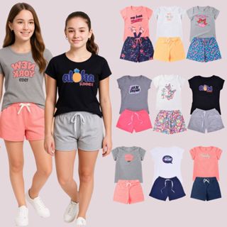 Conjunto 10 Peças de Roupas Infantil Menina Estampada T-shirt Short Feminina Juvenil 10 a 16 anos em Oferta na Shopee