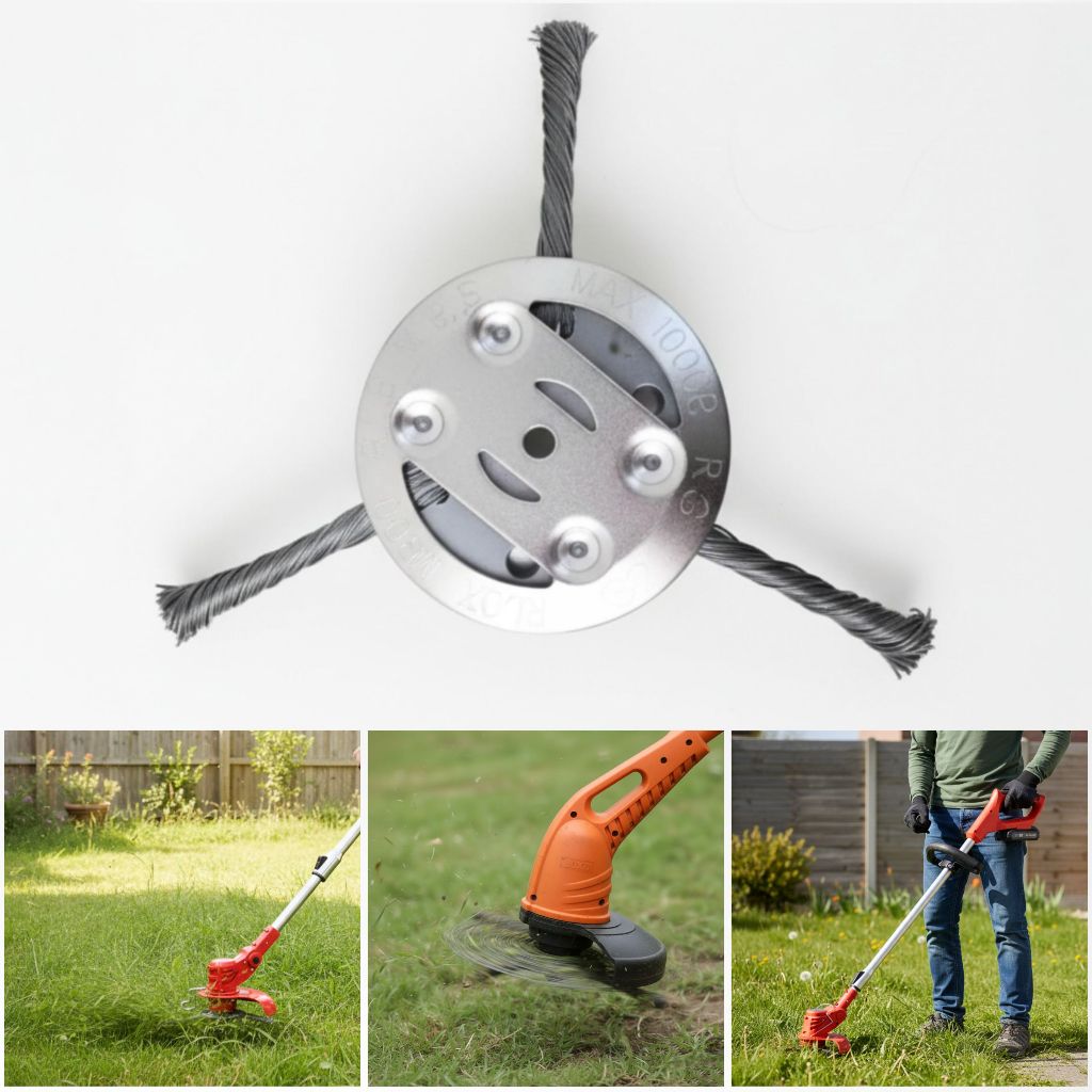 Escova de Aço Disco Fio de Aço 3 Lâminas Para Roçadeira a Bateria Corte Preciso Super Resistente em Oferta na Shopee