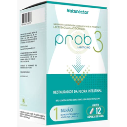 Prob3 Suplemento Alimentar Lactobacillus 12 Cápsulas Probióticos