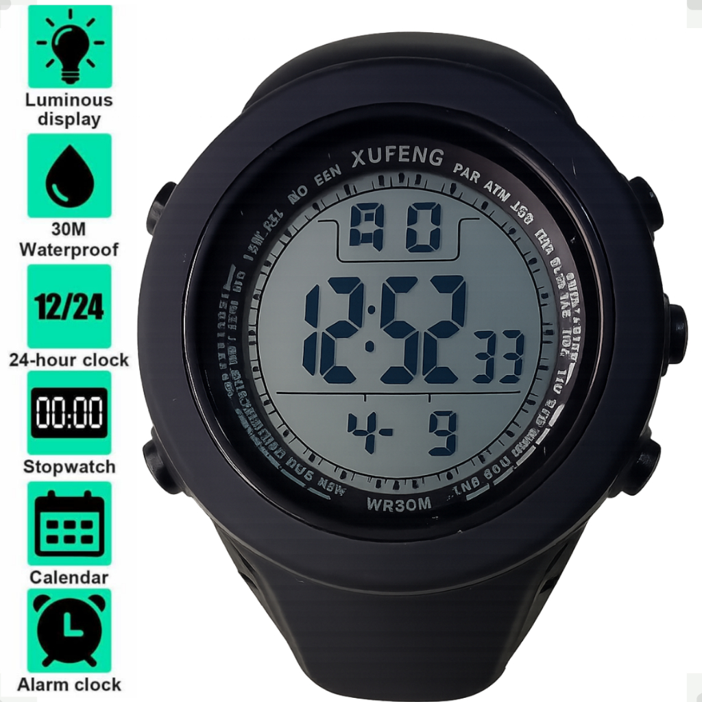 Relógio Premium Xufeng Masculino Digital Prova Dágua Até 30 Metros Esportivo Surf Mergulho Natação