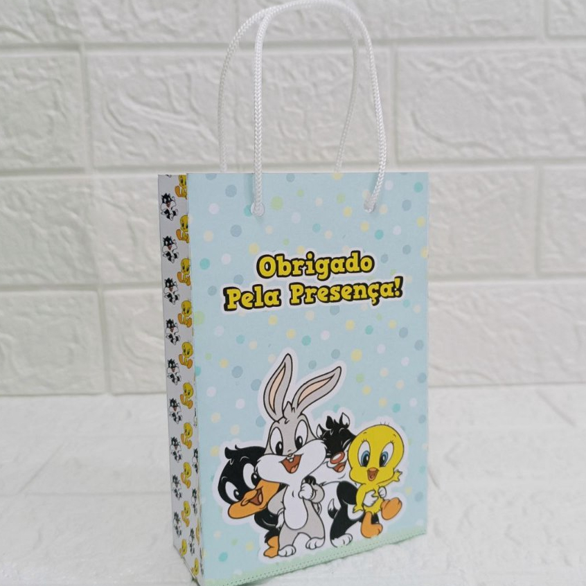 10 Sacolinhas Personalizadas  Baby Looney Tunes . Fazemos Todos os Temas