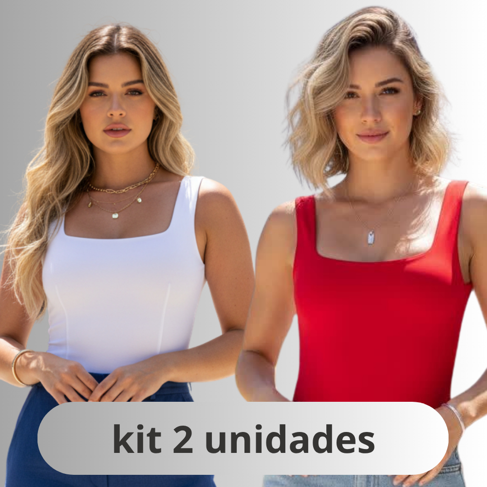 Kit body collant Decote Quadrado Suplex Body Alcinha Verão Blusinha Feminina Vermelha em Oferta na Shopee