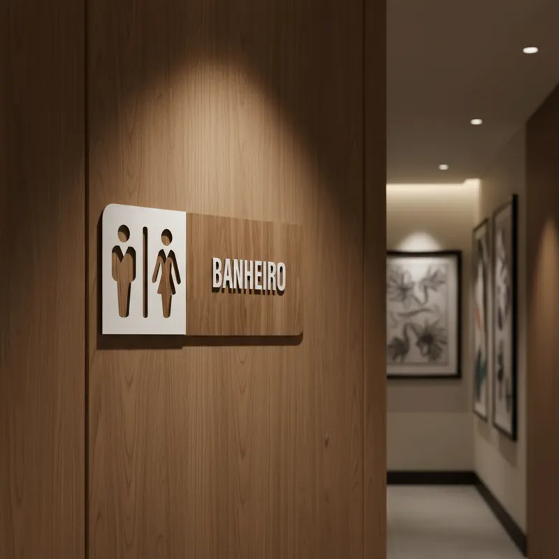Placa Sinalização Indicativa Banheiro Cozinha Recepção escritório berçario  personalizado em mdf 3mm