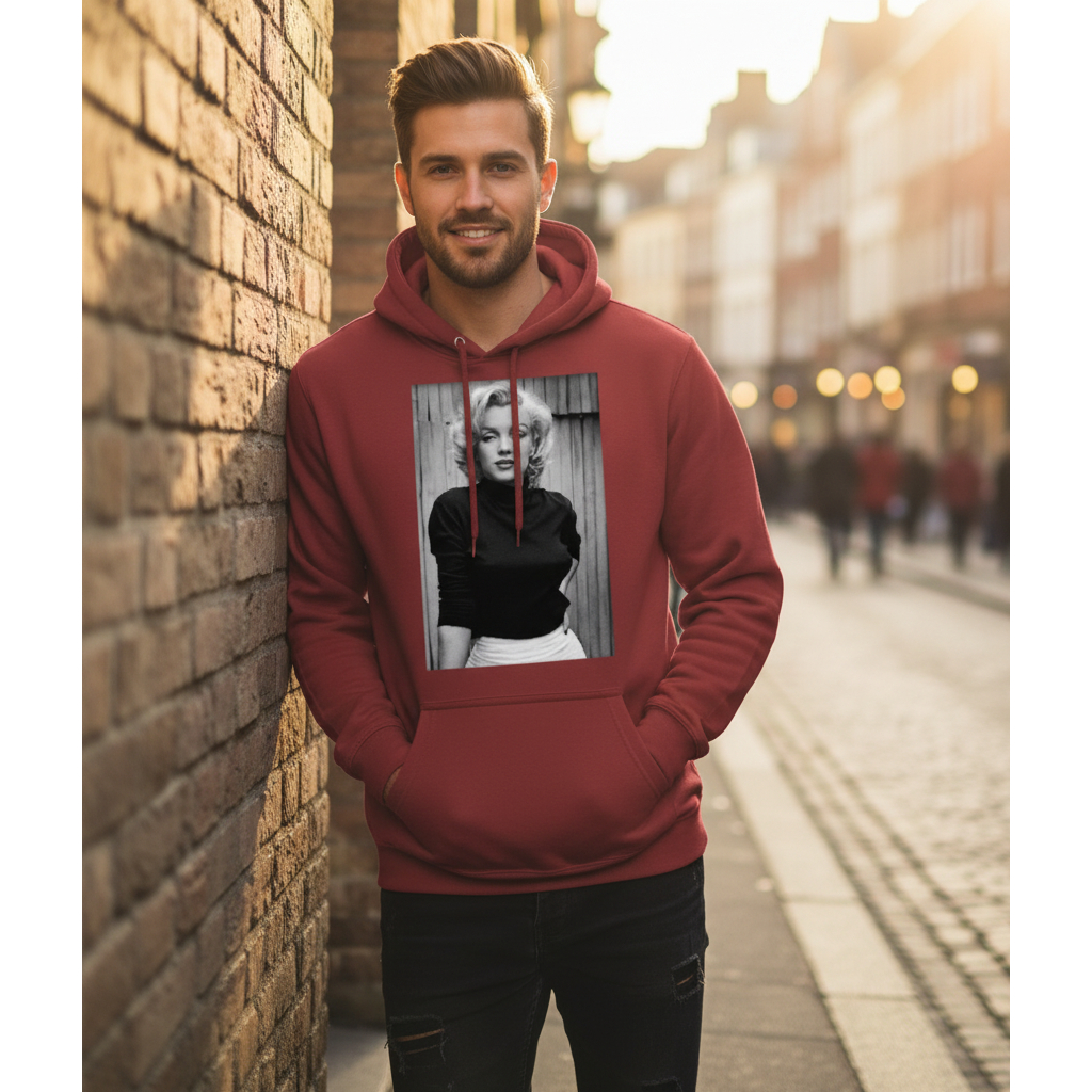 Moletom Unissex Marilyn Monroe Estampado Blusa Inverno Casual Confortavel Estilo Urbano Streetwear