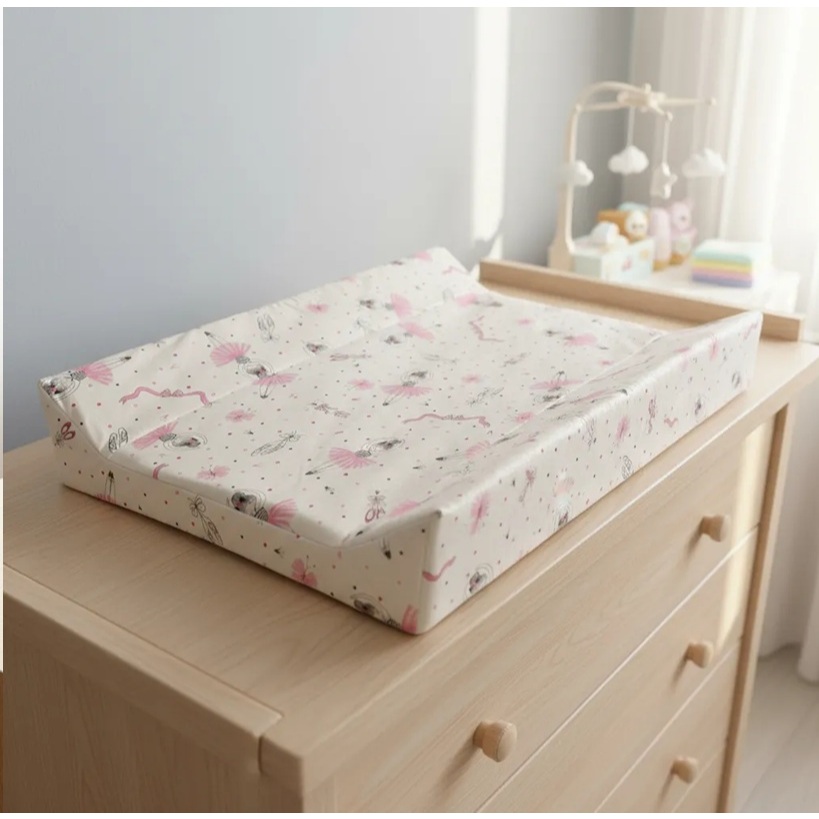 Trocador De Bebês Cômoda Prático Impermeável Rosa Bailarina Ninos