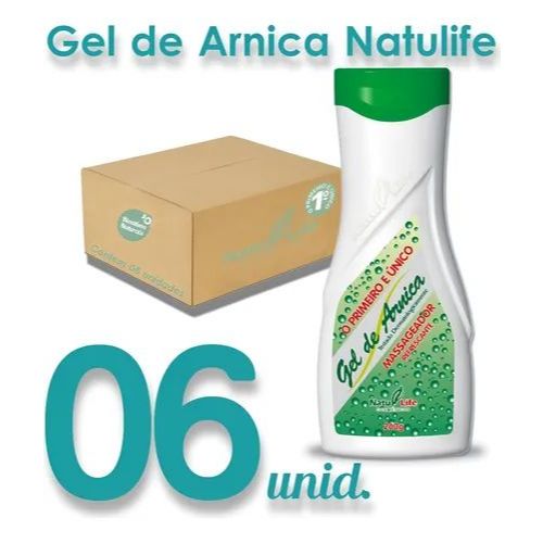 Kit 6 Gel de Arnica Natu Life - 200g Alivio de Dores musculares e cansaço.