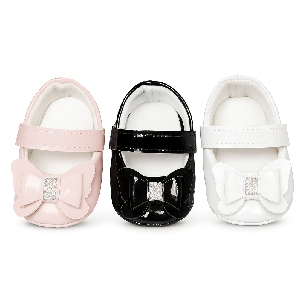 Kit 3 Pares Sapatilhas Femininas Borboleta Para Bebê Menina e Reborn