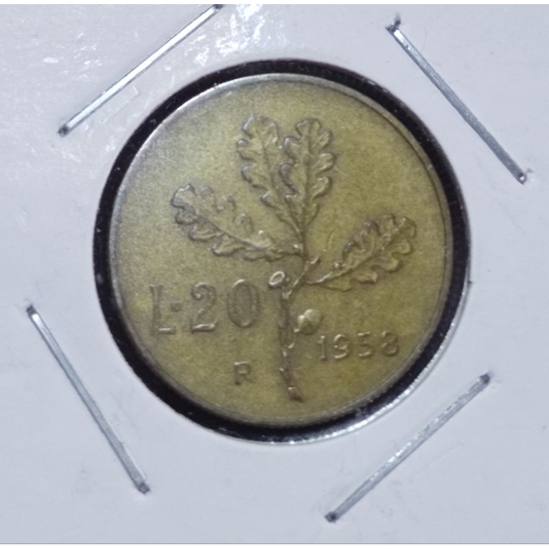Moeda Itália 20 Liras 1958