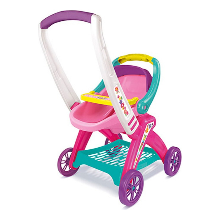 Carrinho de Boneca Bebe Infantil Para Maral Rosa Brinquedo Dia Das Crianças Menina Presente