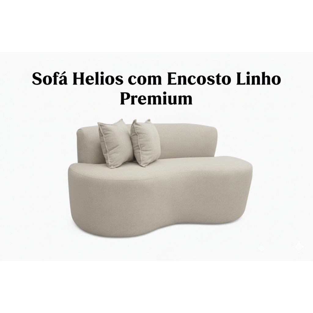 Sofá Helios 1 metro com Encosto em Linho Premium 🛋️ Conforto e Design Moderno