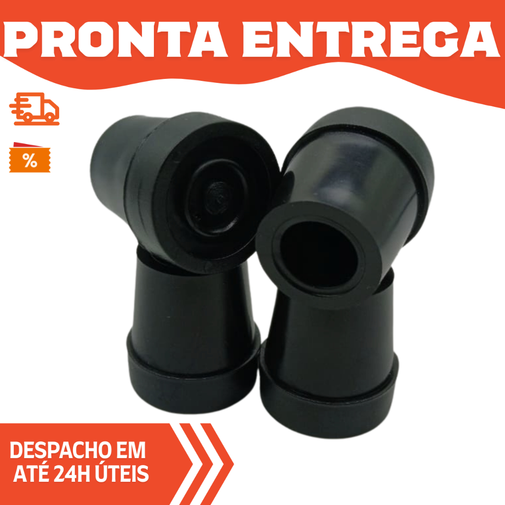 Ponteira Pé 5/8  para Bengala Muleta Andador (4 Unidades)