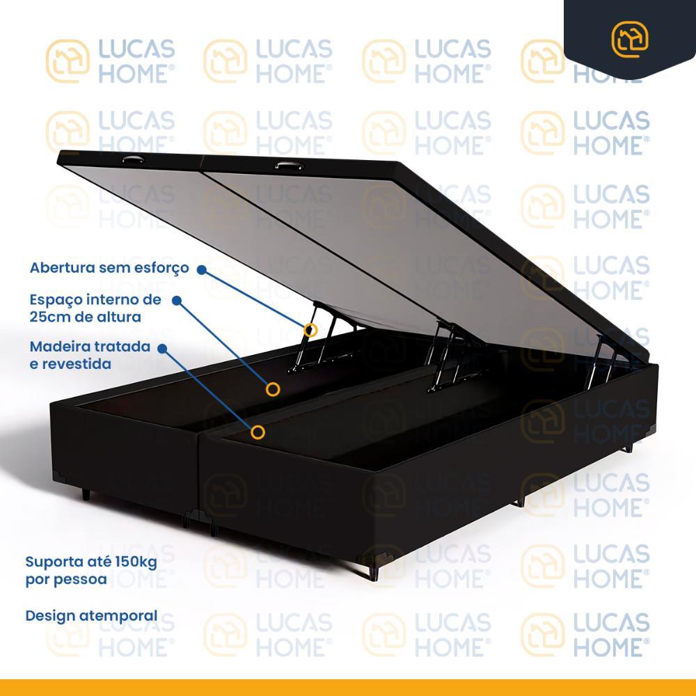 Detalhes do Cama Box Baú com Colchão de Molas Ensacadas Anjos Classic Queen 158cm