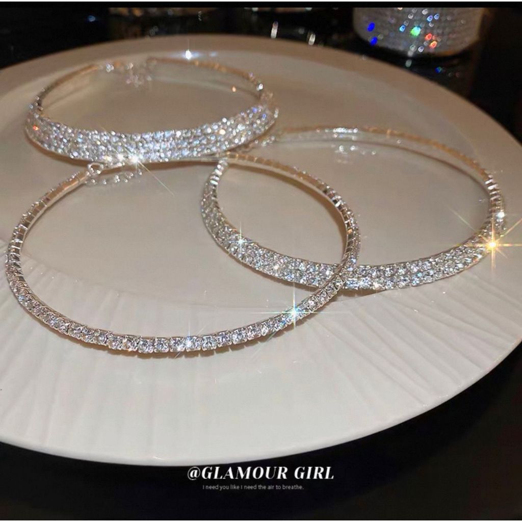 Colar Gargantilha com Strass Dourada/Prata – Feminina Luxo para Casamento e Festa em Oferta na Shopee