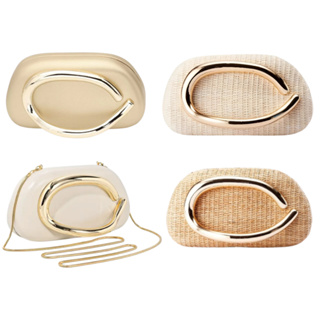 Bolsa Palha Clutch  Zar De Mão Feminina Elegante Com Detalhe Dourado Casamento Colação de Grau Formatura em Oferta na Shopee