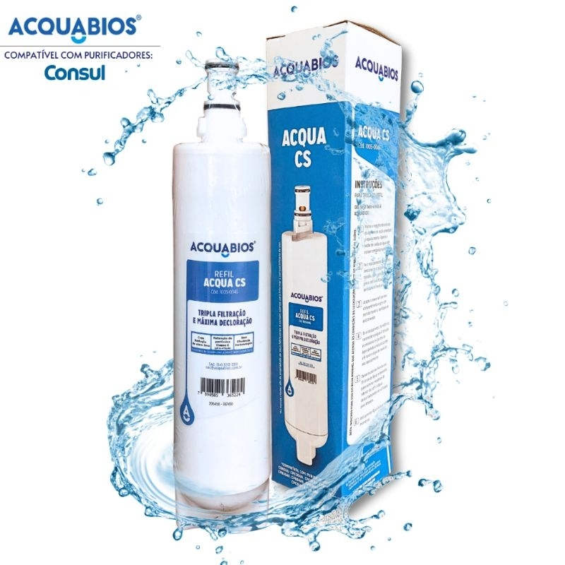 Refil Filtro para Purificador Compatível com Consul Facilite Acquabios Acqua CS 10050046