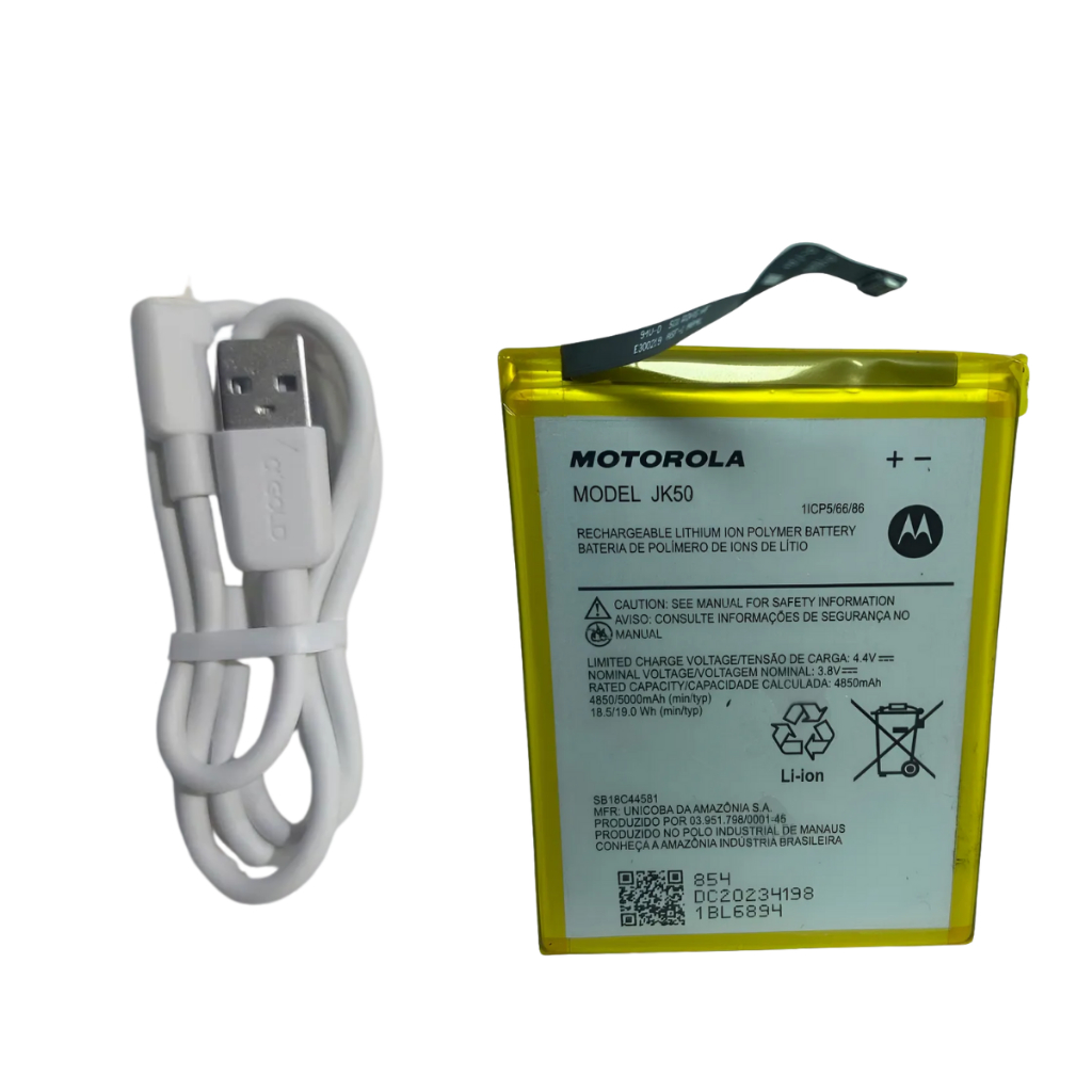 Cabo Tipo-c + Bateria Jk50 Moto G31 G30 G20 G10 Play