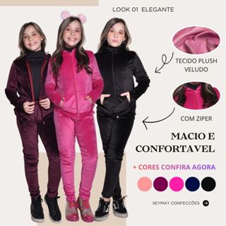 Conjunto Plush Infantil Feminino Menina Veludo com Capuz em Oferta na Shopee