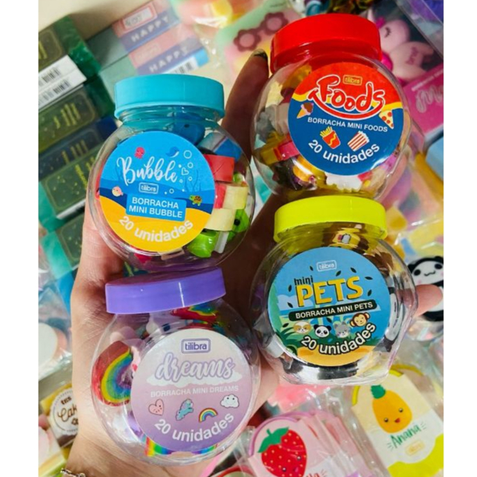 Borracha Mini Bubble - Pote Com 20 Unidades em Oferta na Shopee