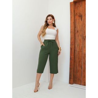 Bermudas femininas  Social duan Cintura Alta Modeladora com bolso envio rapido em Oferta na Shopee