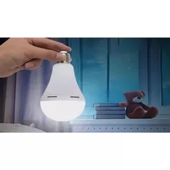 Lâmpada led inteligente 9w de emergência recarregável cor branco